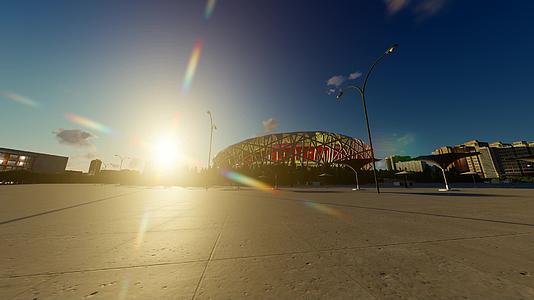 北京鸟巢国家体育馆延时视频视频的预览图