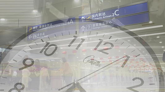 机场时间流逝人流视频的预览图