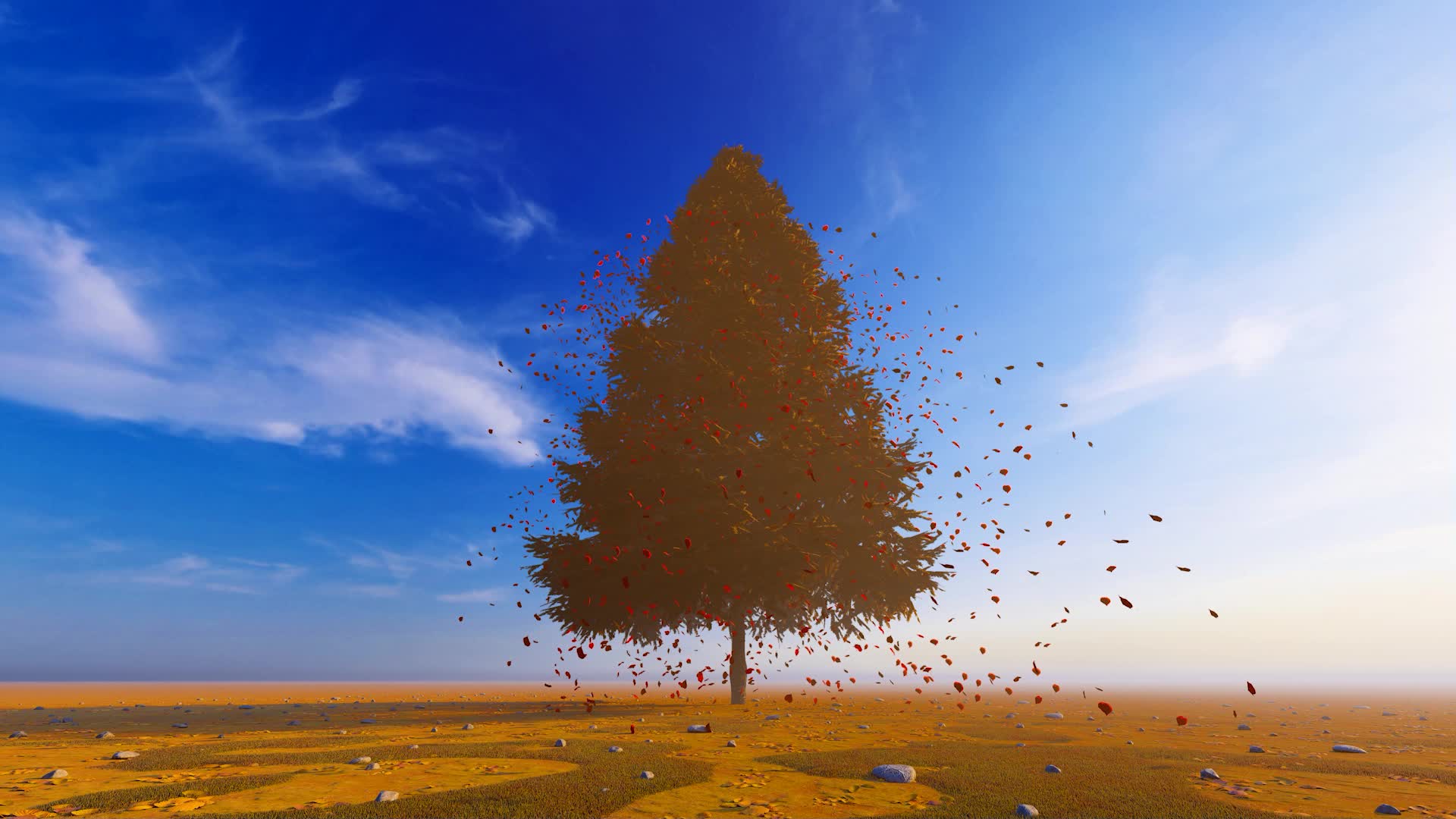 树木落叶飘零慢动作视频的预览图
