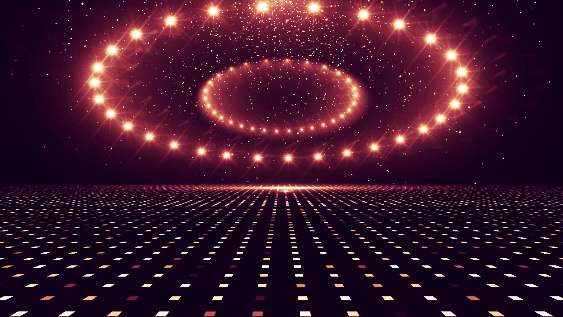 环形led灯光闪烁的舞台背景视频的预览图