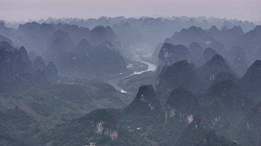 中国风光桂林山水喀斯特地貌视频的预览图