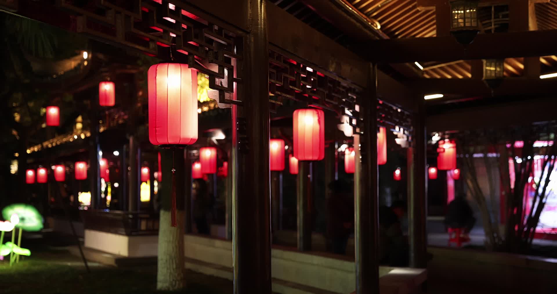 中国秦淮灯会南京白鹭洲公园灯会视频的预览图