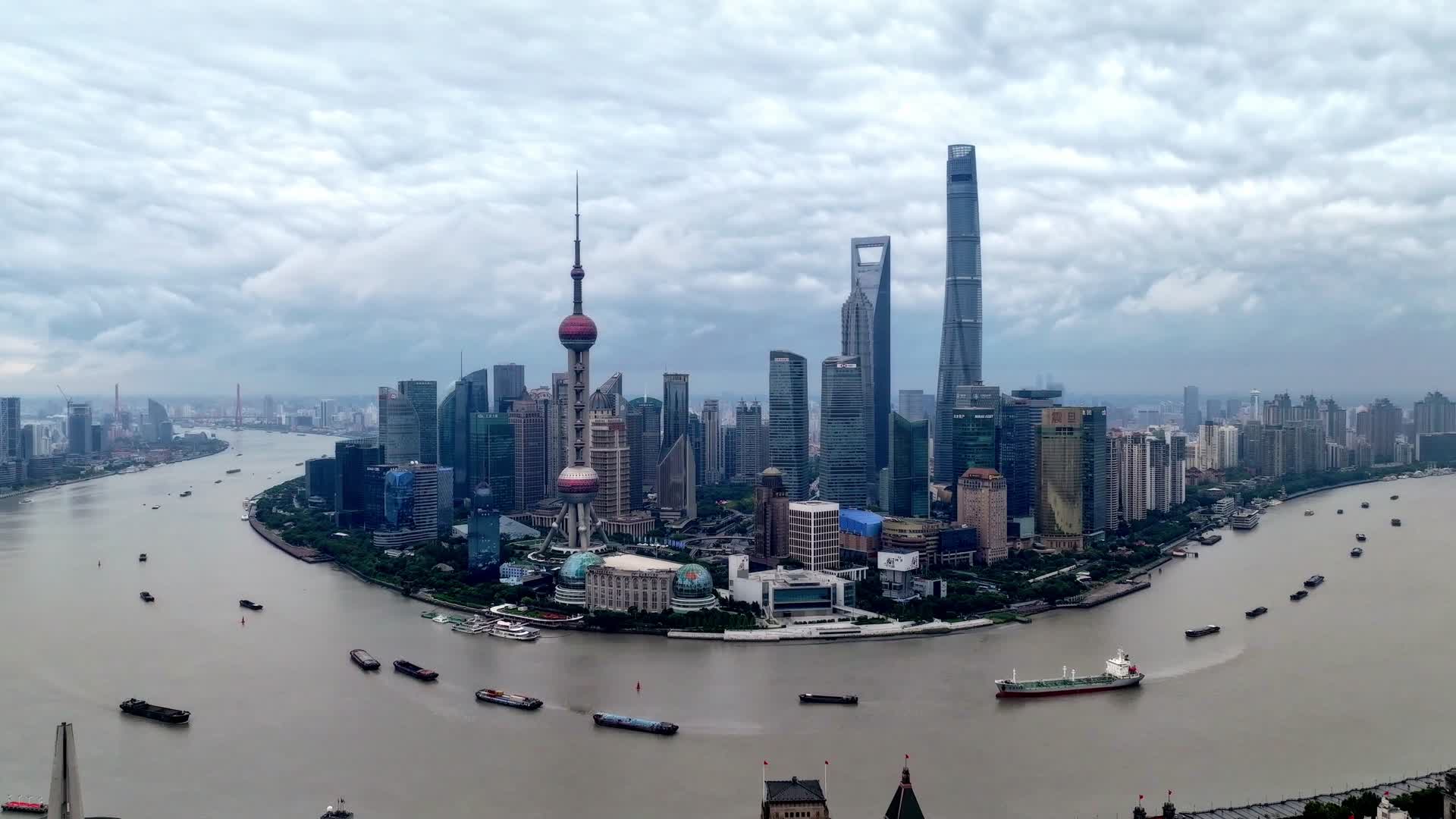 上海外滩延时摄影航拍视频的预览图