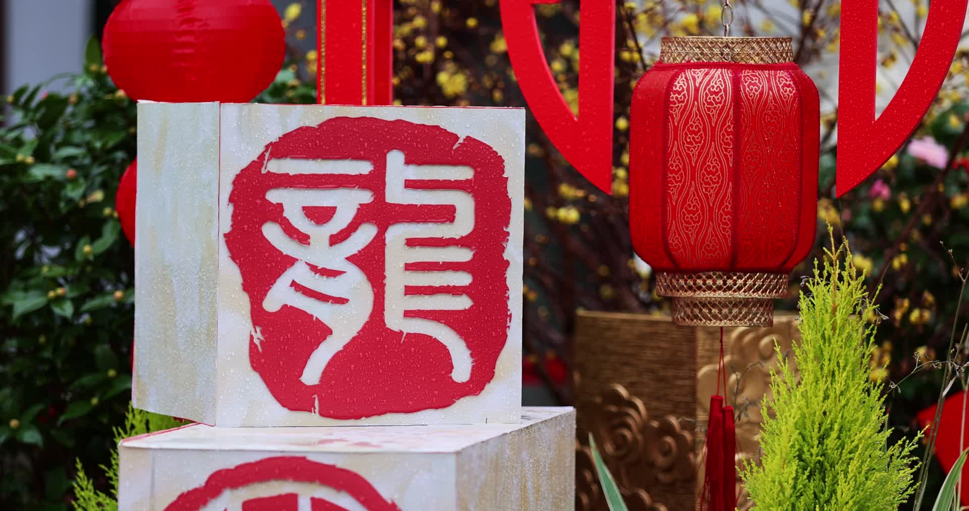 杭州钱王祠新年氛围视频的预览图
