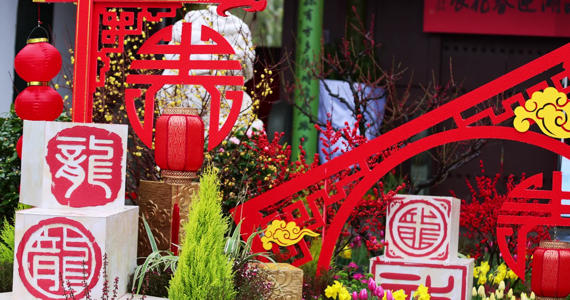杭州钱王祠新年氛围视频的预览图