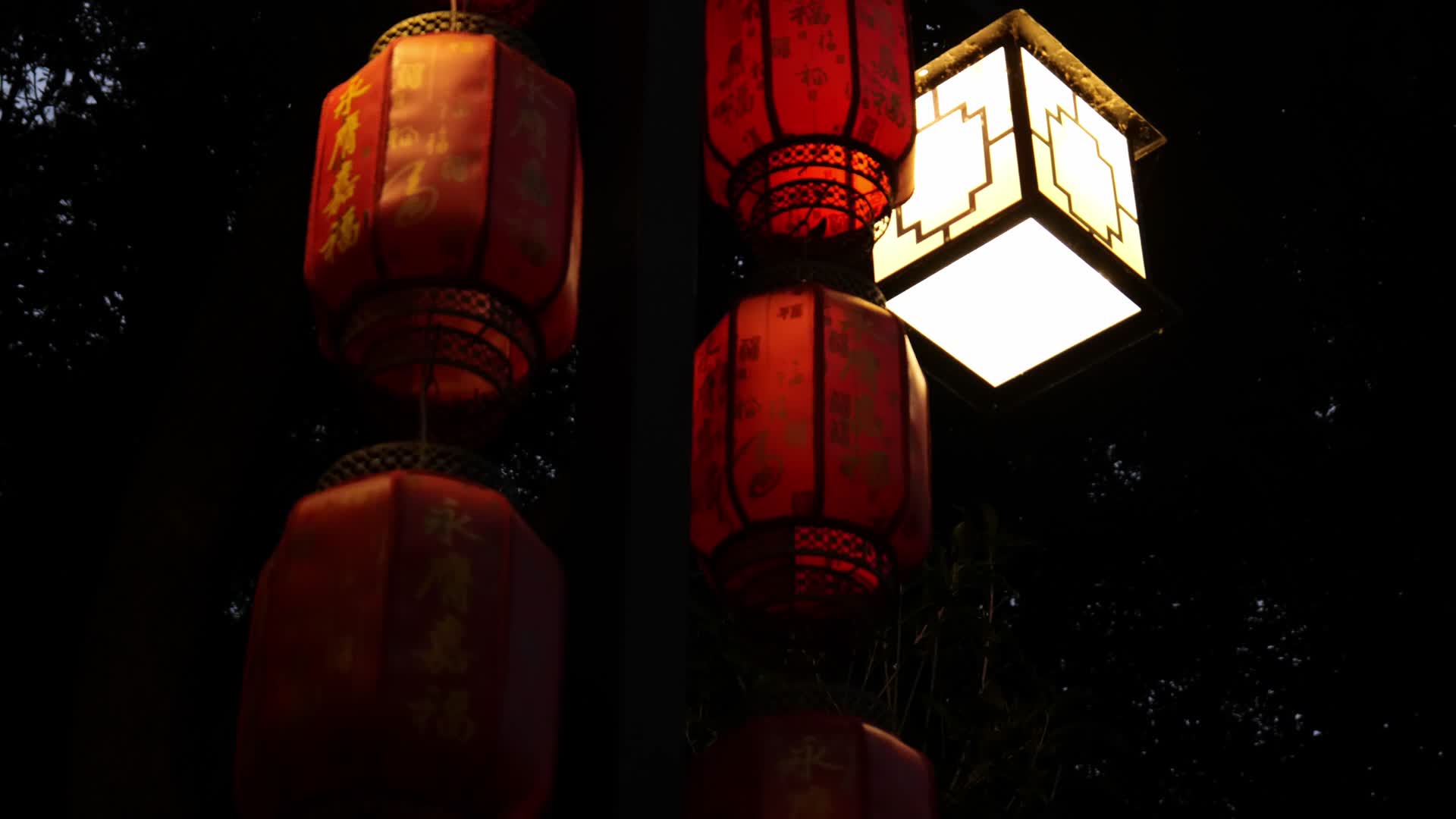 杭州灵隐寺永福禅寺夜景视频的预览图