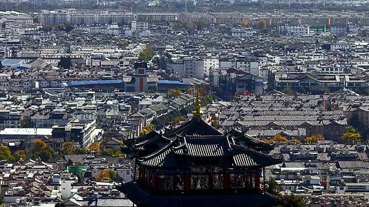丽江古城和玉龙雪山视频的预览图