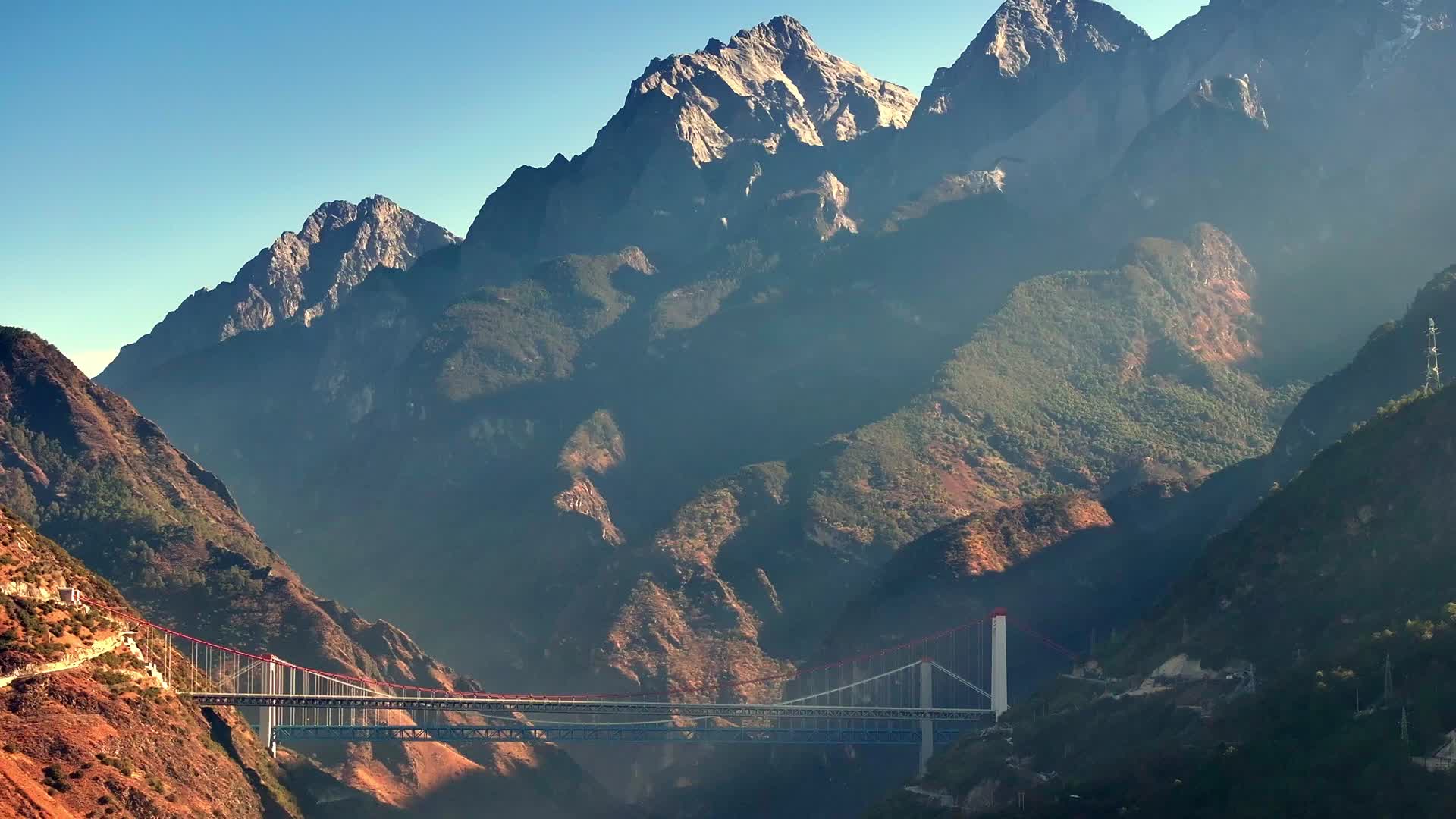 云南金沙江特大桥日出视频的预览图