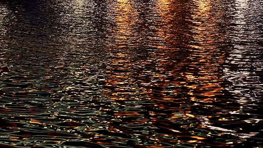 天津海河波光粼粼的水面夜景灯光投影背景视频的预览图