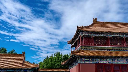 北京故宫博物院紫禁城屋檐蓝天白云延时视频的预览图