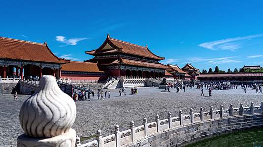 北京故宫博物院紫禁城内金水桥延时太和门视频的预览图