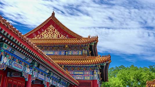 北京故宫博物院紫禁城屋檐蓝天白云延时景点地标视频的预览图