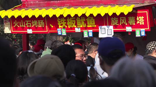 地坛庙会庙会人流北京传统庙会小集市文化广场视频的预览图