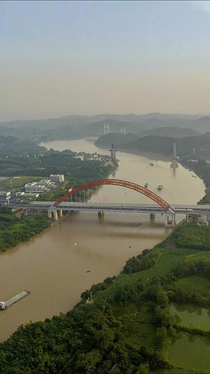 高清竖屏延时航拍南宁邕江六律大桥视频的预览图