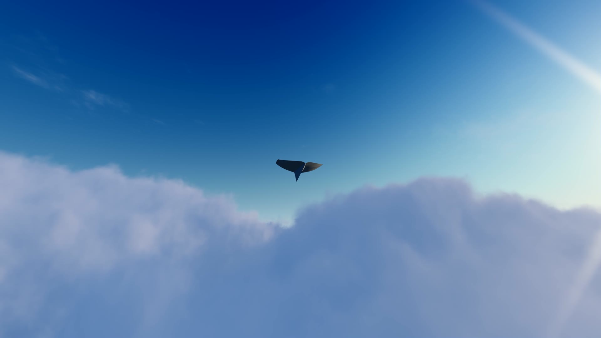 纸飞机穿梭云层视频的预览图