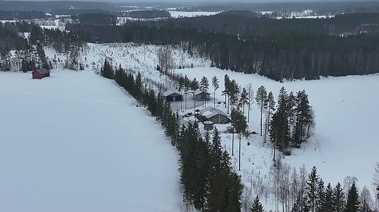 航拍瑞典于默奥雪乡雪景视频的预览图