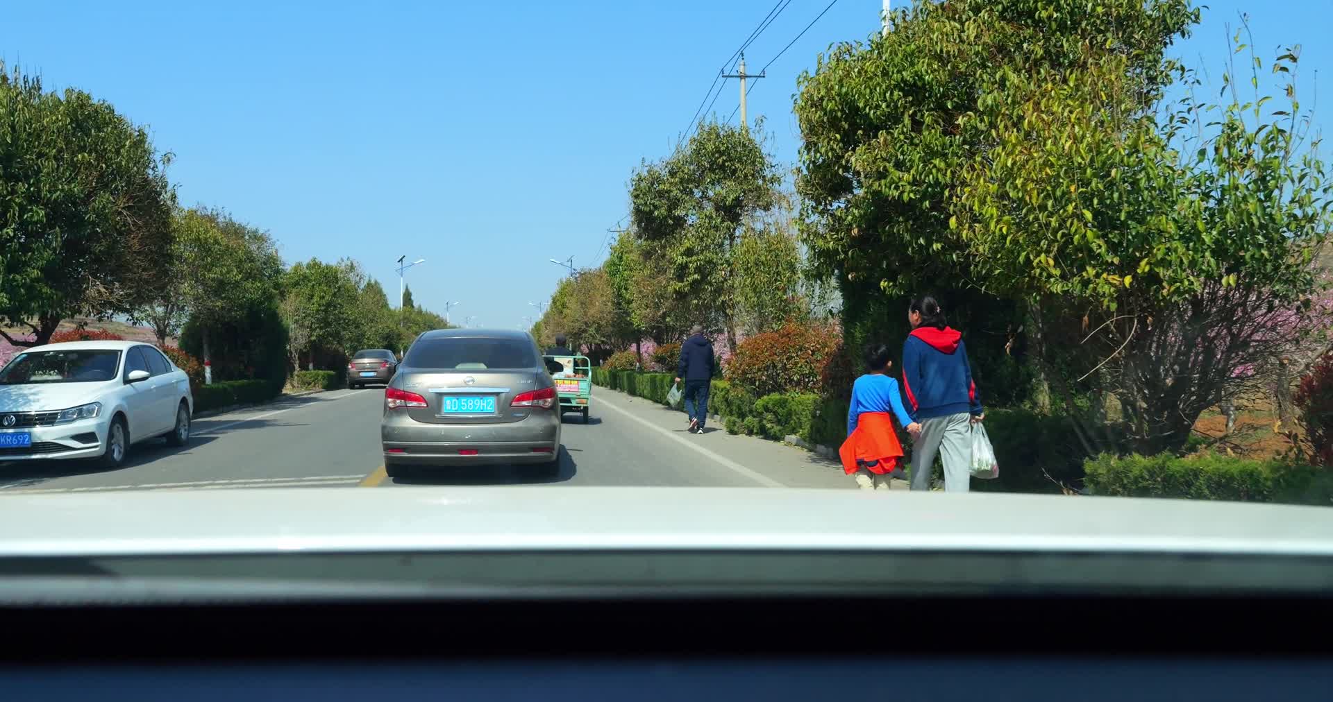 堵车拥堵交通乡村道路路边路上开车拥挤驾驶第一视角路况旅游视频的预览图
