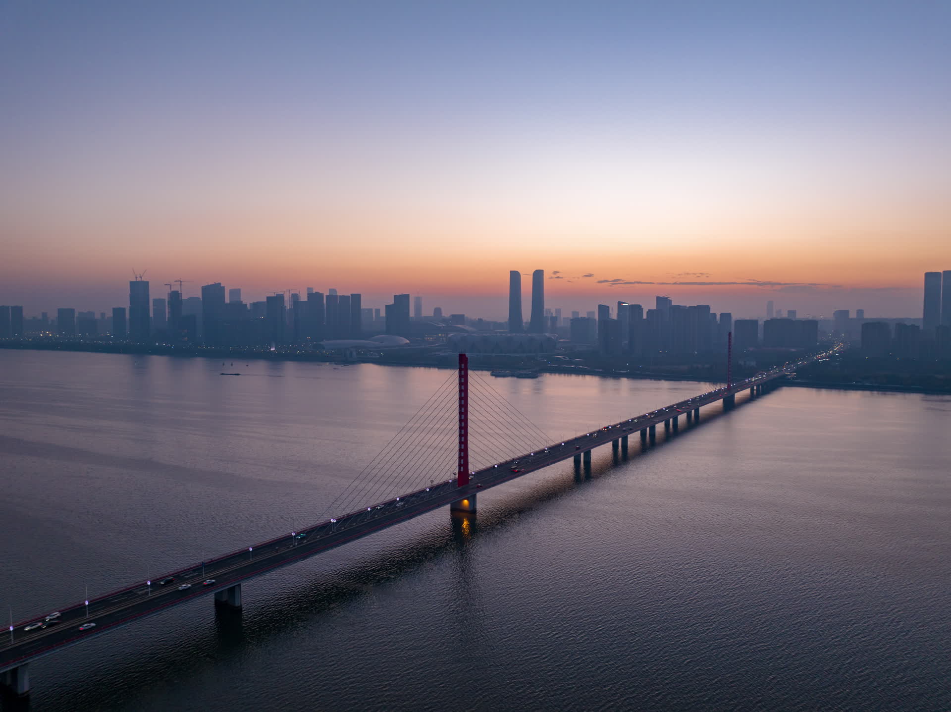 杭州西兴大桥日出延时视频的预览图