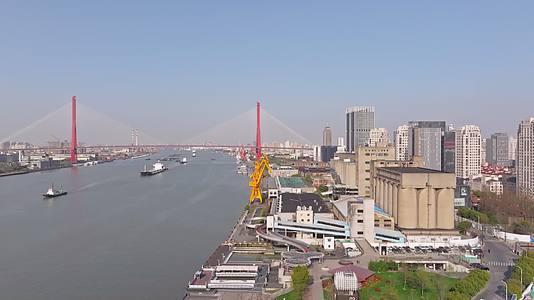 杨浦大桥日景航拍视频的预览图