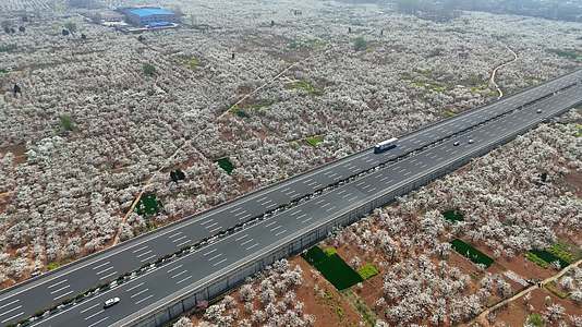 航拍春天的京台高速视频的预览图