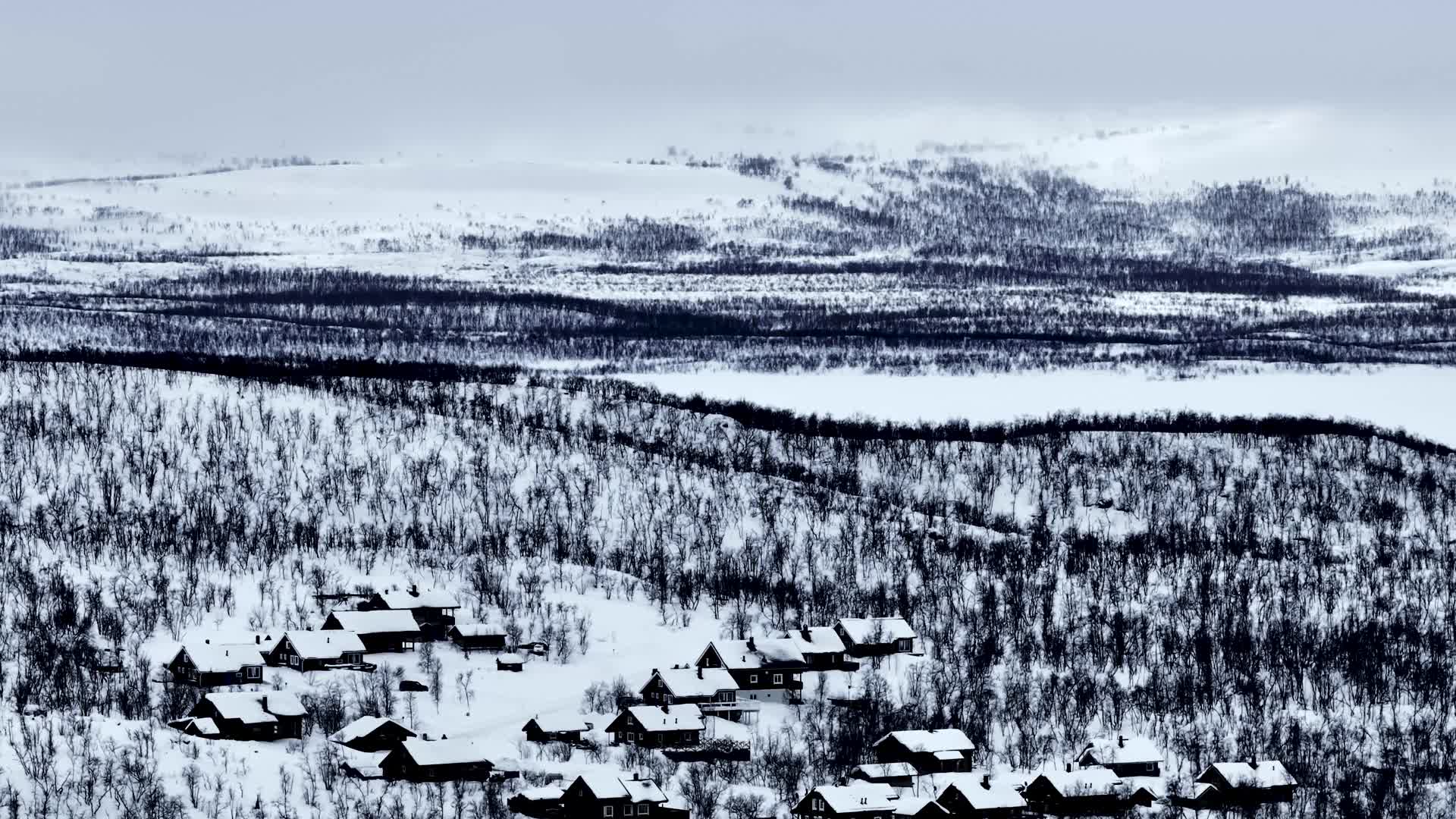 4K航拍北欧芬兰冰川雪景景色视频的预览图