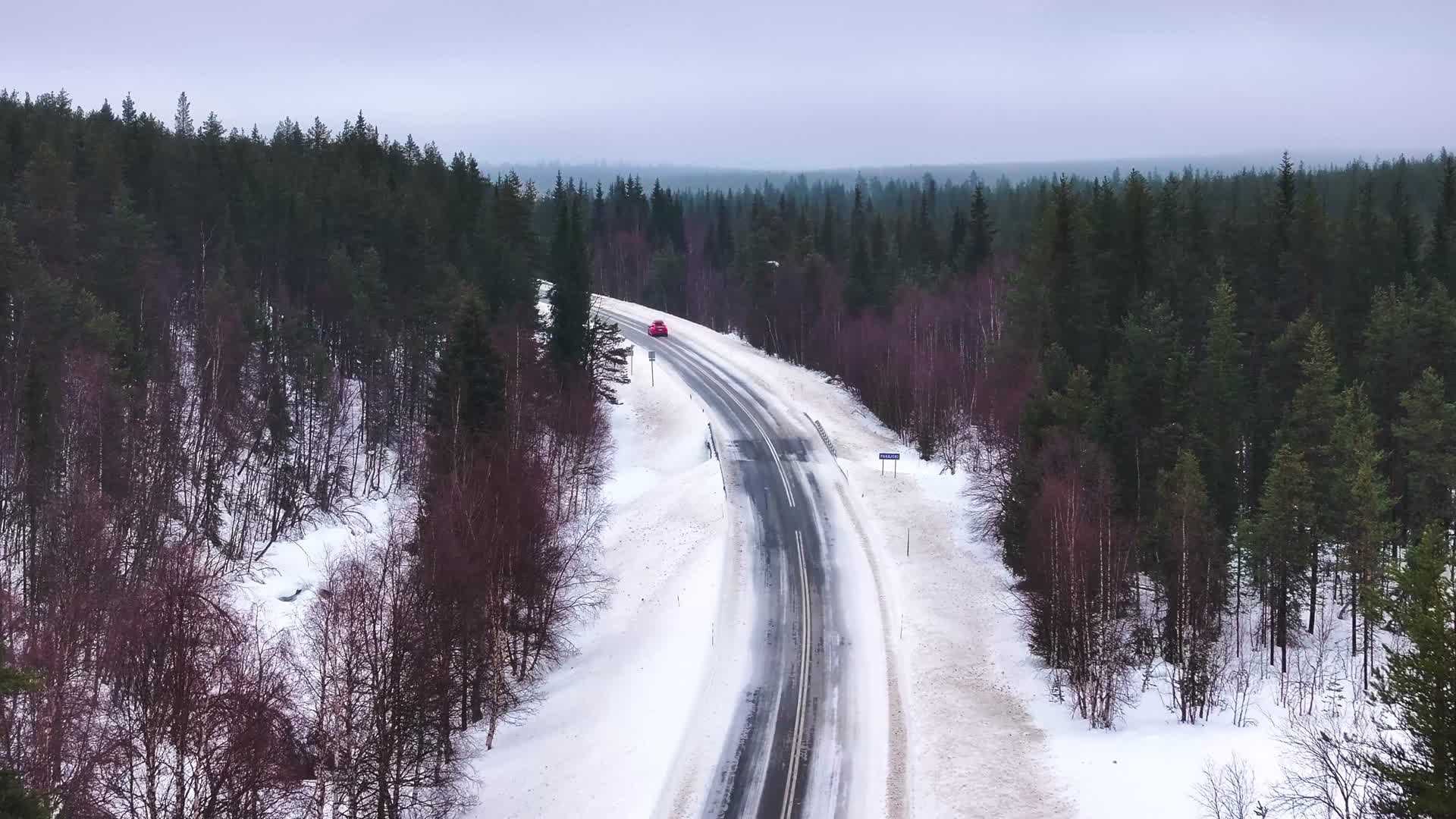4K航拍北欧芬兰冰雪最美风光视频的预览图