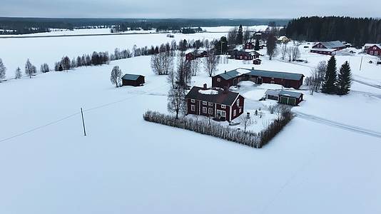 4K航拍北欧芬兰最美雪景风光视频的预览图