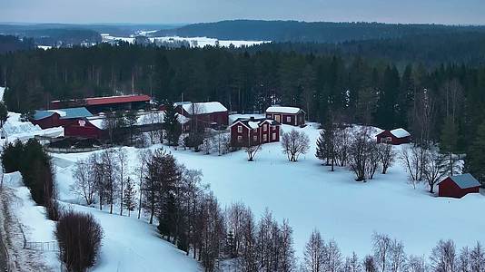 4K航拍最美风光北欧芬兰雪景自然风光视频的预览图