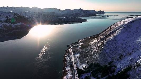 4K航拍挪威塞尼亚岛无限自然美景视频的预览图