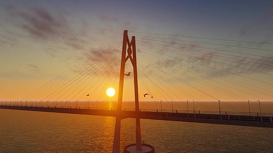 国家重点工程项目港珠澳大桥航拍视频视频的预览图