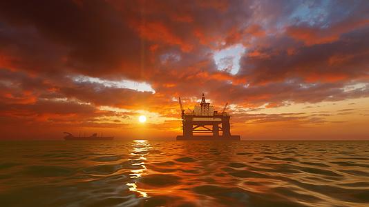 海上钻井油田平台海底石油勘探视频的预览图
