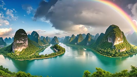 桂林山水甲天下广西喀斯特地貌日出延时视频的预览图