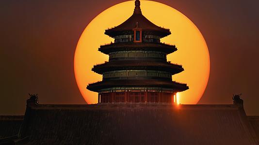 北京天坛皇家园林祭祀古代建筑延时摄影视频的预览图