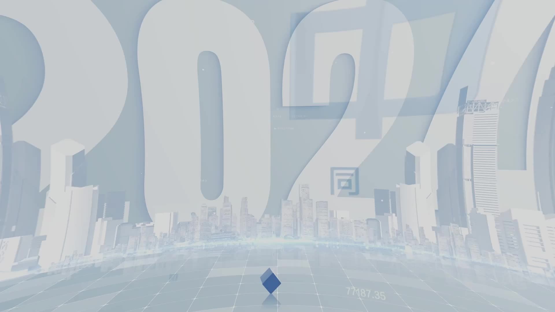 简洁明亮科技城市文字标题片头视频的预览图