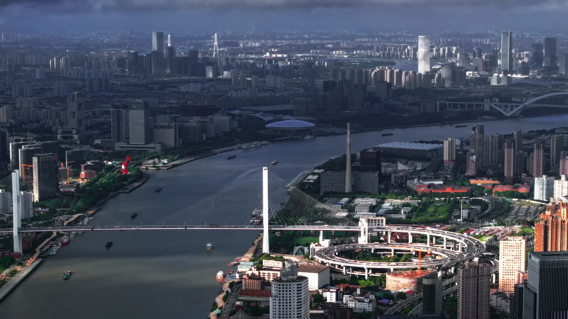 4K延时航拍上海城市风光视频的预览图
