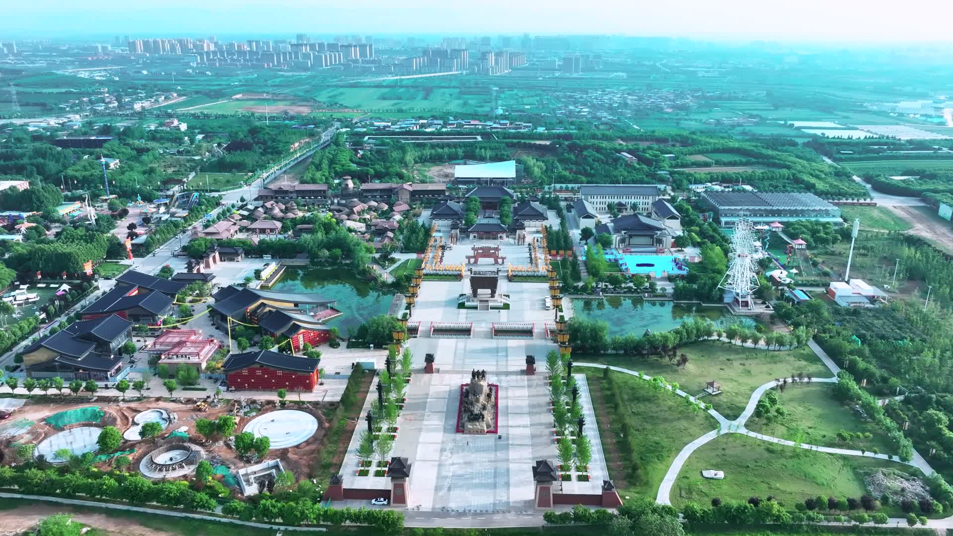 4K航拍陕西西安富平县城市自然美景视频的预览图