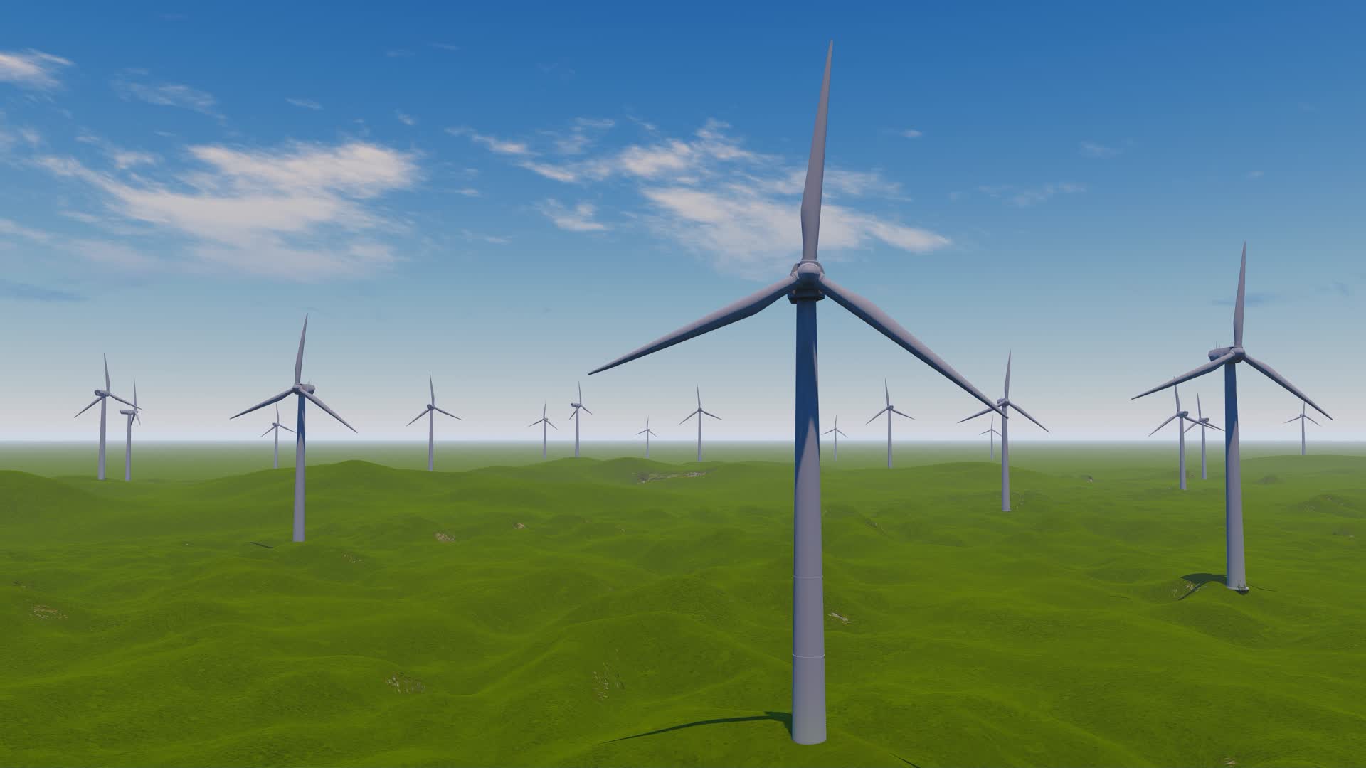 草原风力发电风电能源视频的预览图