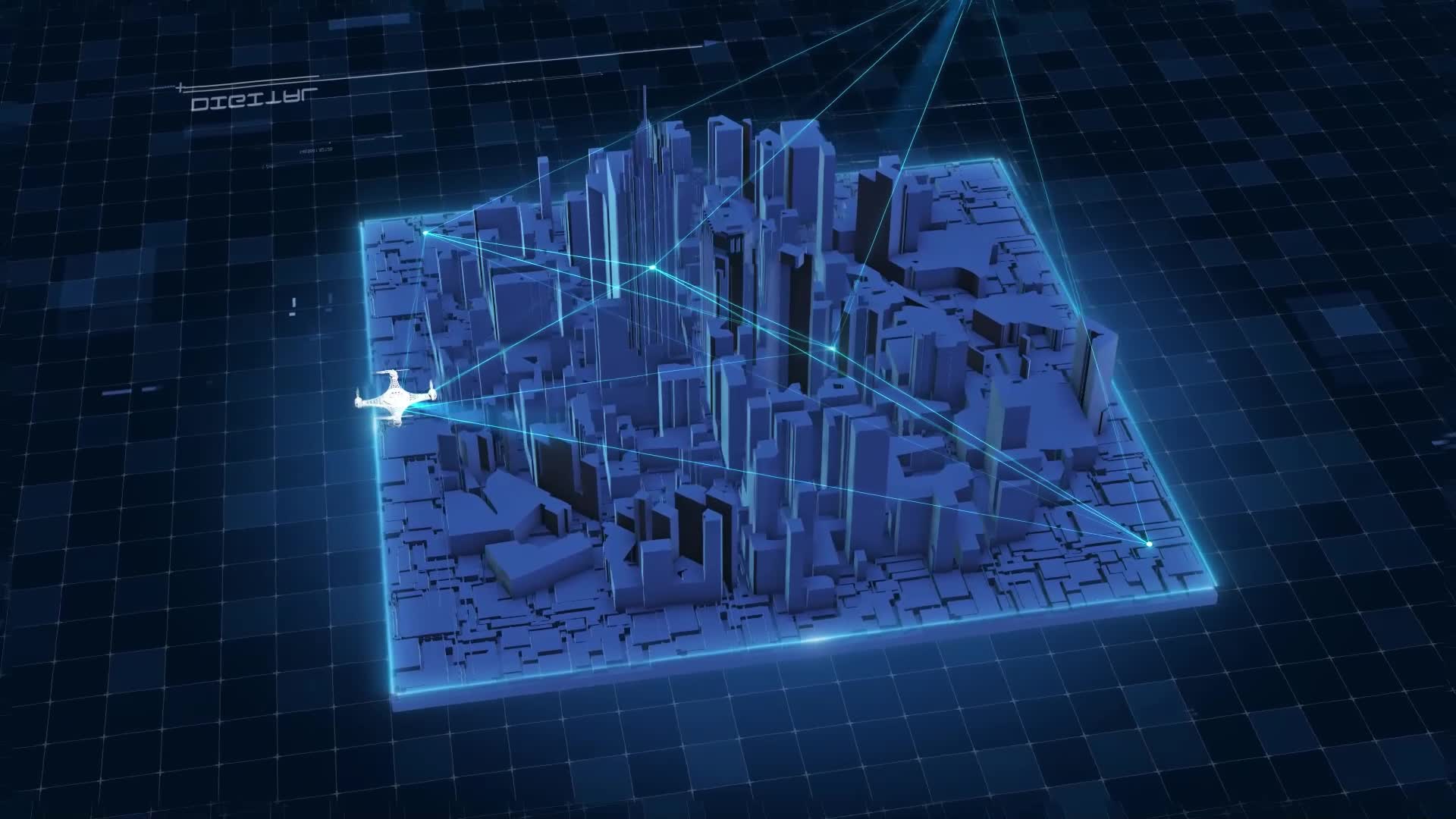 三维城市无人机扫描定位ae模板视频的预览图