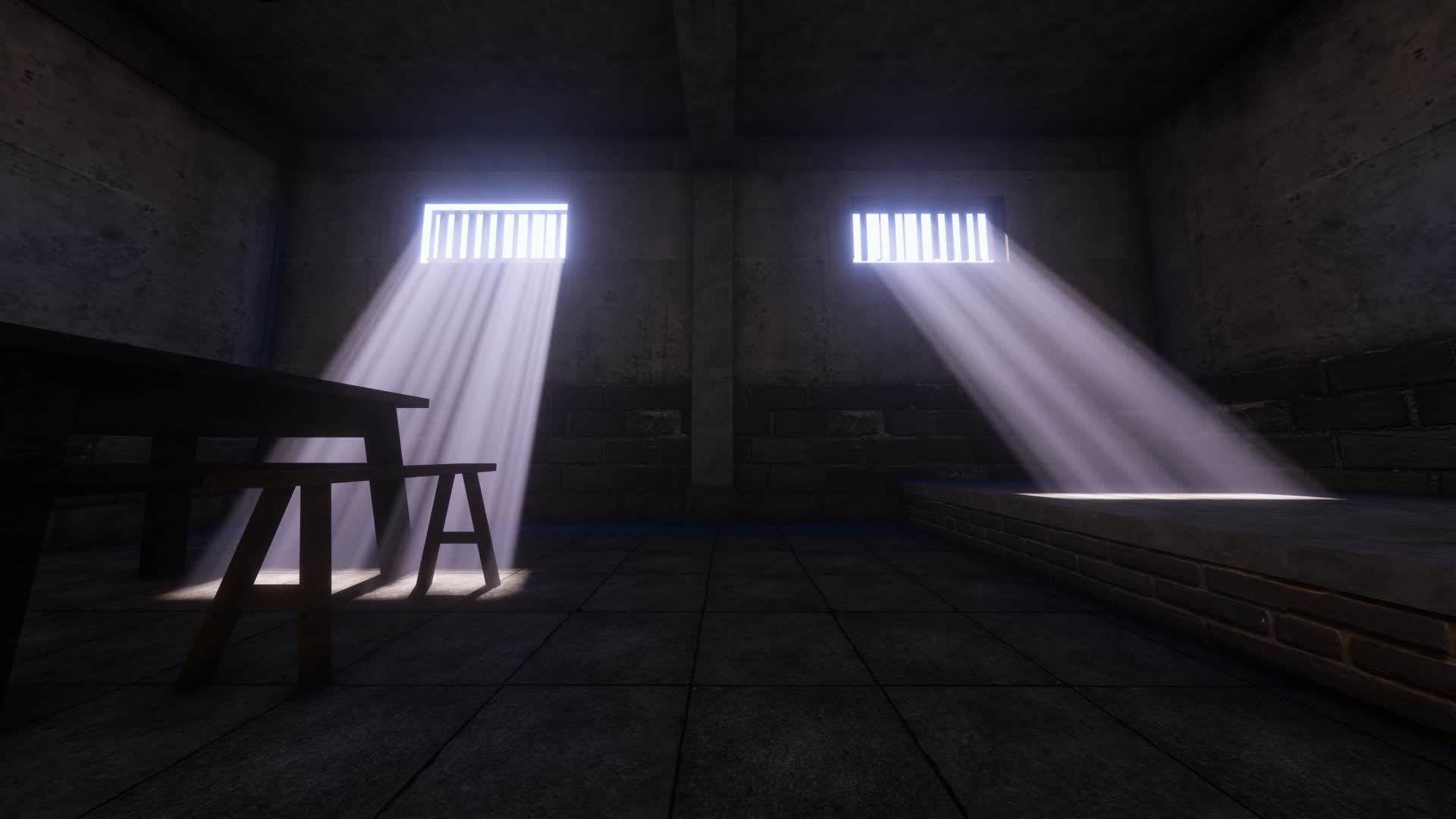监狱牢房铁窗光线视频的预览图