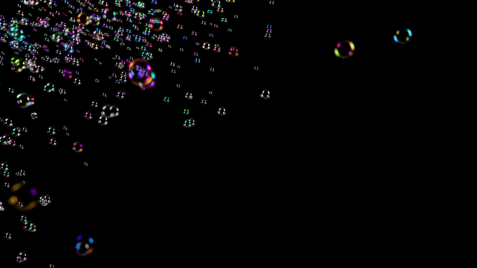 左上角飞起的彩色泡泡前虚焦后实焦远景别10bit422视频的预览图