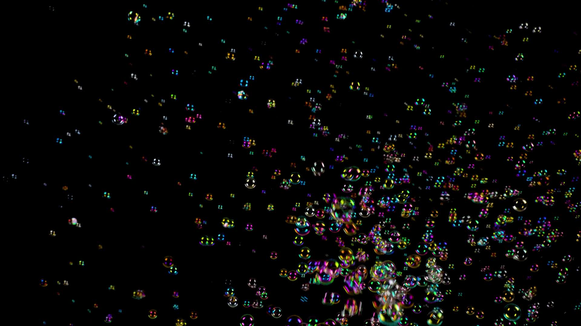 朝向背景从左到右横扫而过的彩色泡泡前实焦后虚焦中景别10bit422视频的预览图