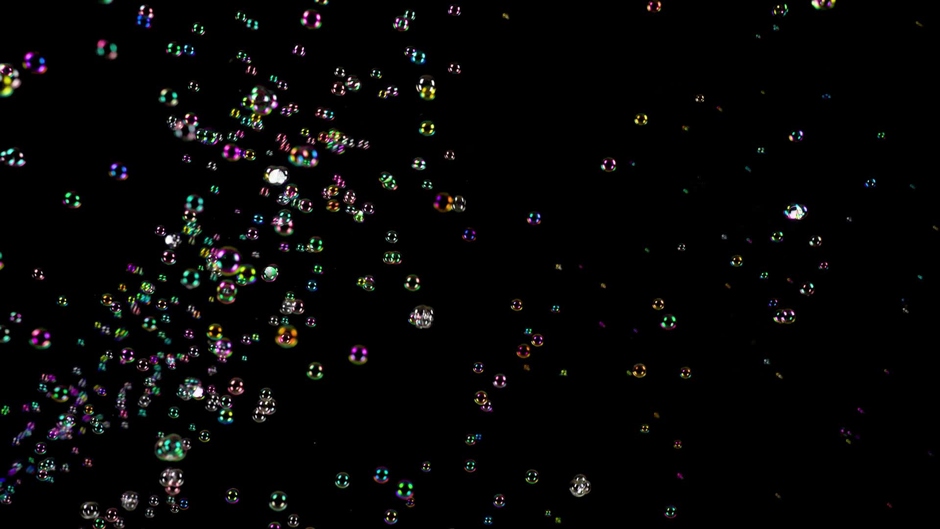 左下角飞起的彩色泡泡前虚后实对焦远景别10bit422视频的预览图
