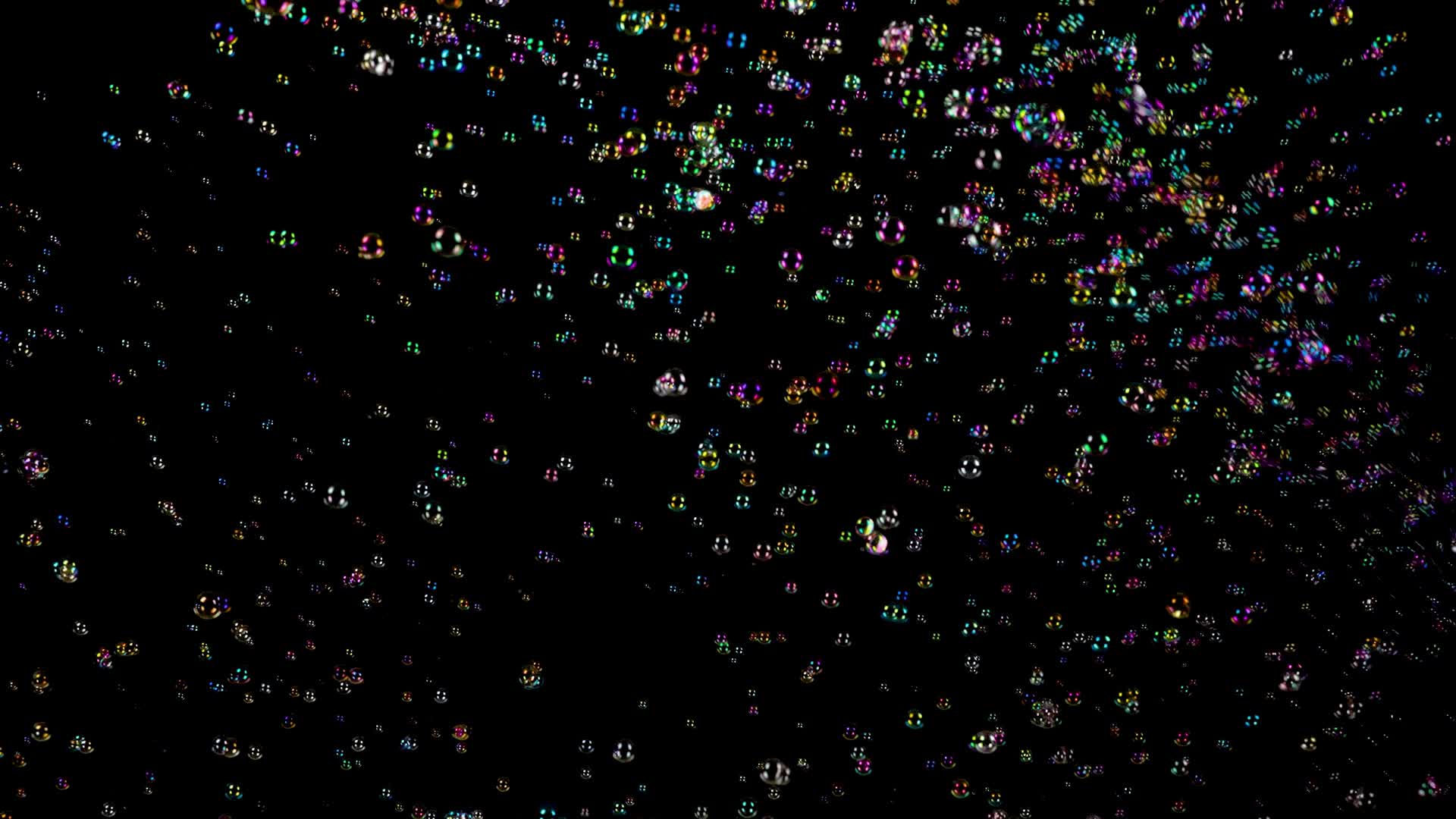 右下角朝前左角发射的彩色泡泡前虚焦后实焦远景别10bit422视频的预览图