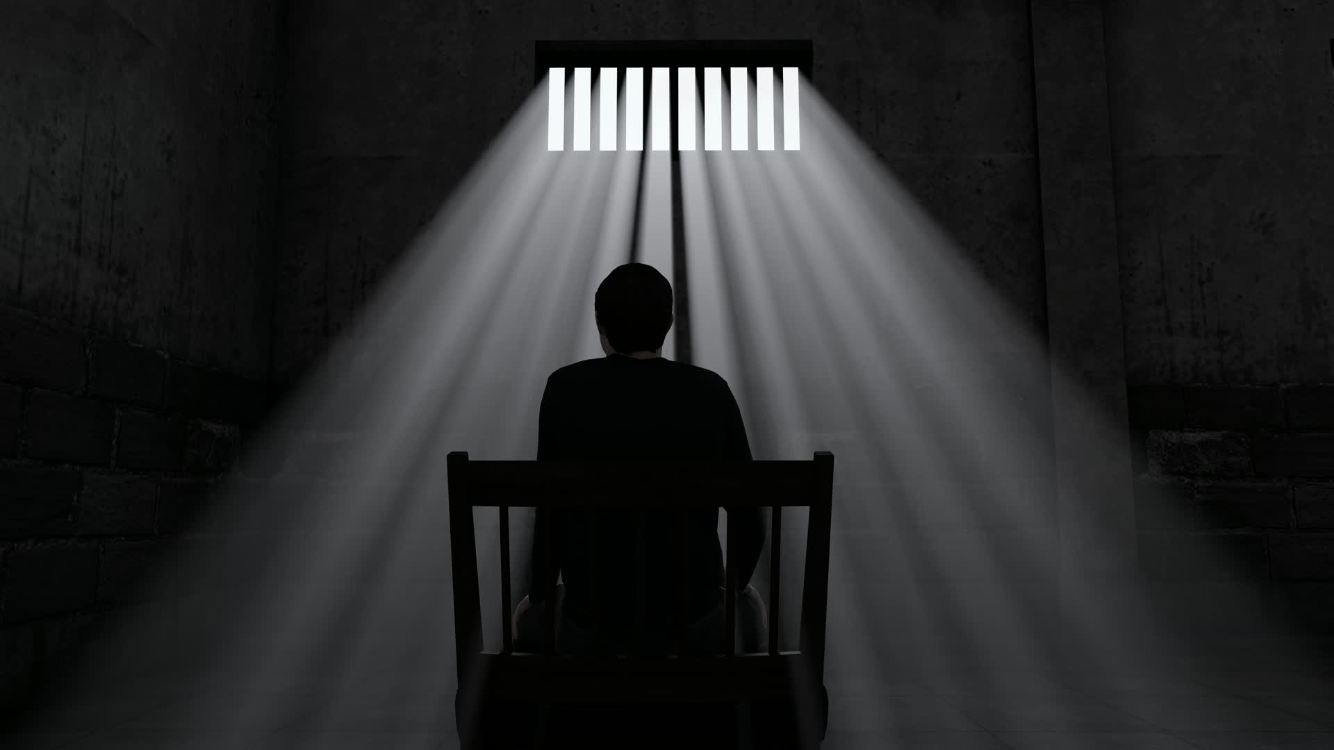 在监狱里静坐悔过思考的罪犯视频的预览图