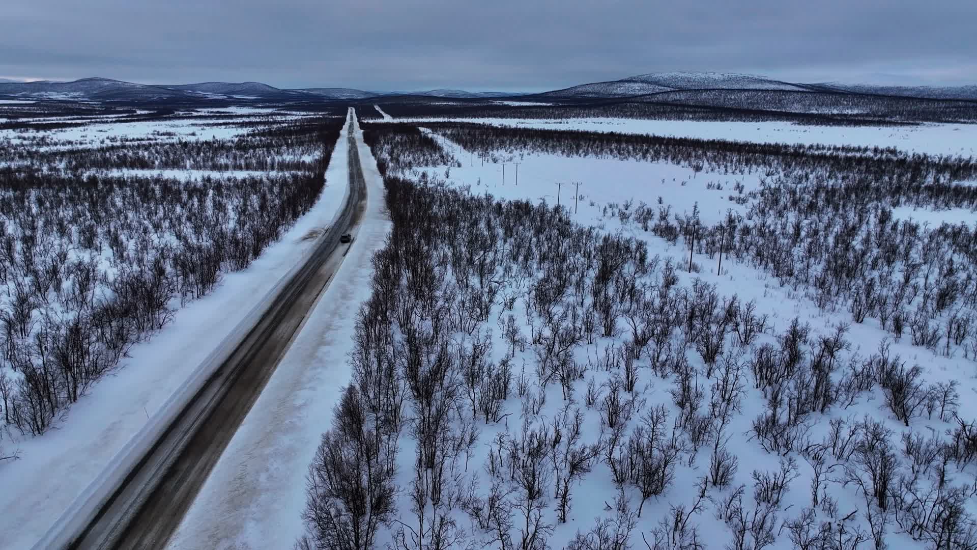 4K无人机航拍北欧芬兰雪景无限风光视频的预览图