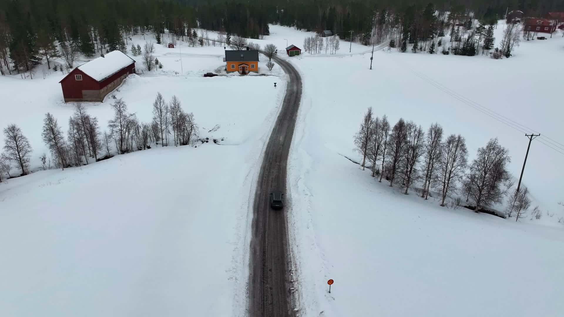 4K航拍北欧瑞典于默奥自然雪景视频的预览图