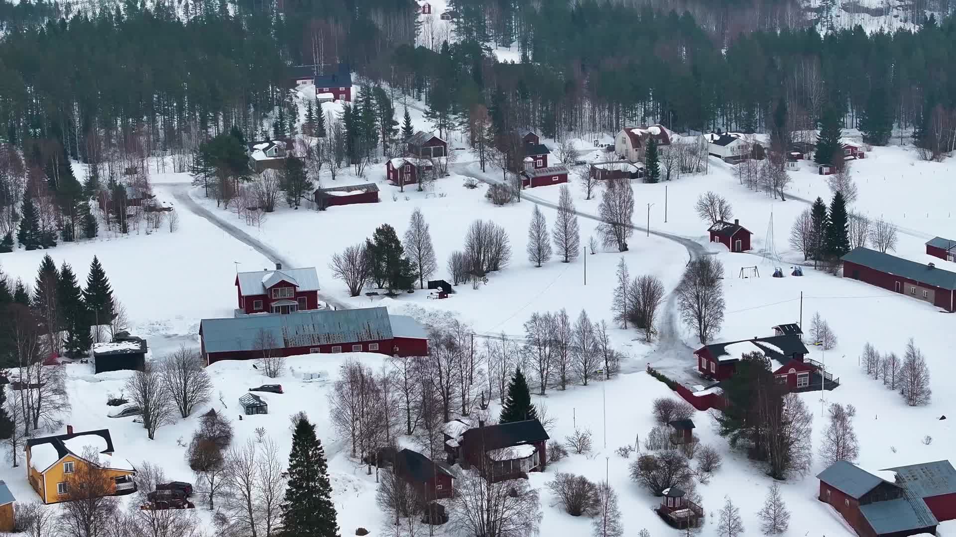 4K航拍北欧瑞典于默奥自然雪景视频的预览图