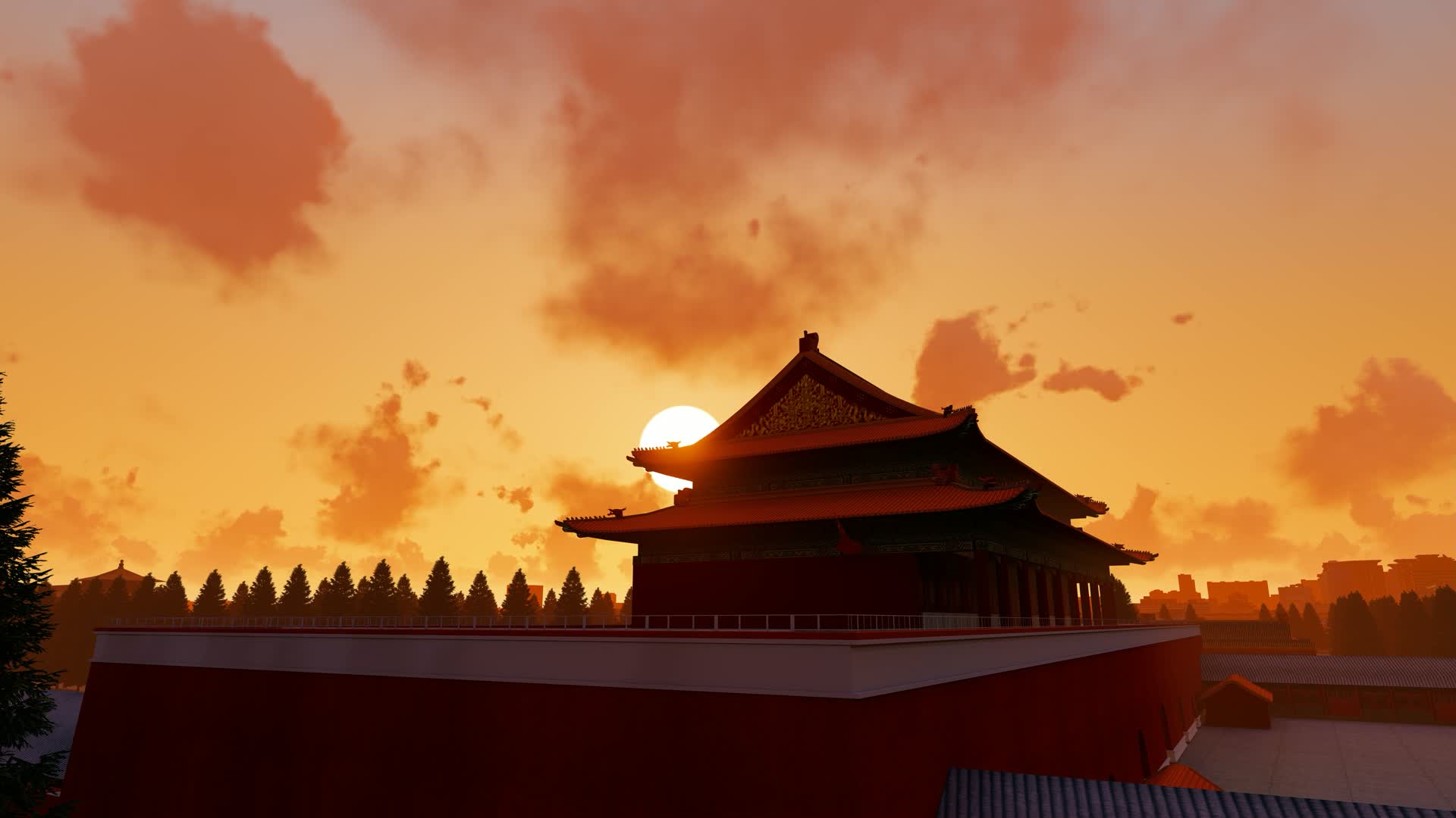 中国北京故宫博物院日出延时视频的预览图