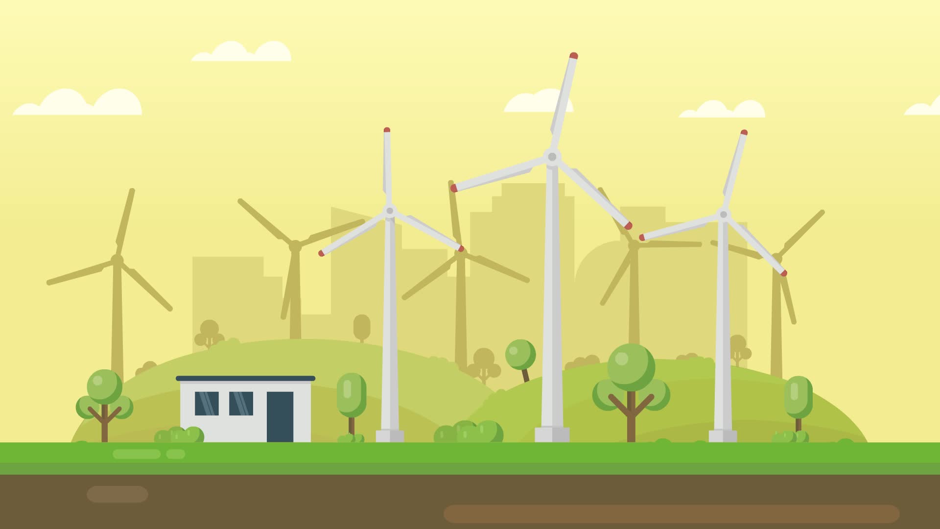 循环动态新能源风力发电视频背景视频的预览图