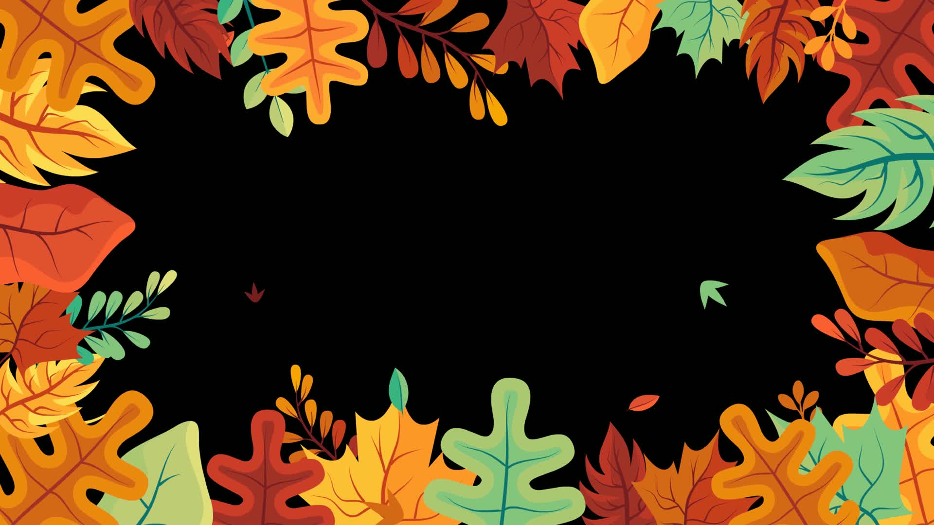 循环动态卡通秋季落叶背景视频视频的预览图